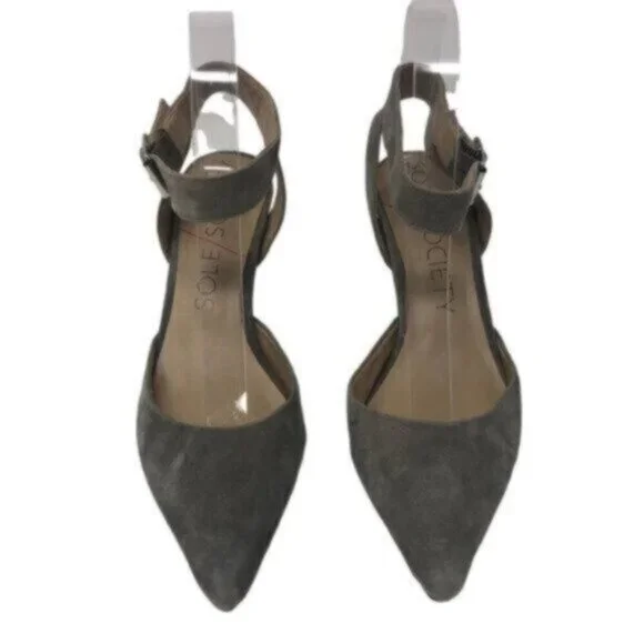 Sole Society | Women's Sandal Taupe Suede Heels Size 8 - Picture 3 of 13